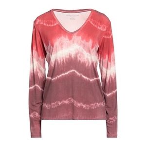 Majestic Filatures Deluxe Teeshirt Red Brick Tie Dye V-neck Long-sleeve XS